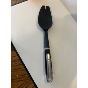 KitchenAid Black Silicone Spoon Spatula Scraper Chrome Handle Kitchen Utensil